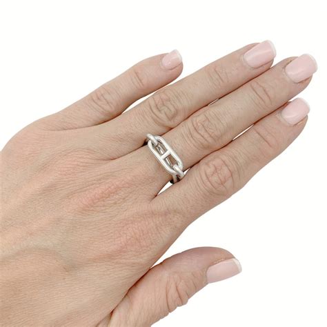 baguier hermes|bague Hermes argent maillon.